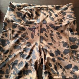 Old Navy Leopard Print Bike Shorts - Brown & Black
